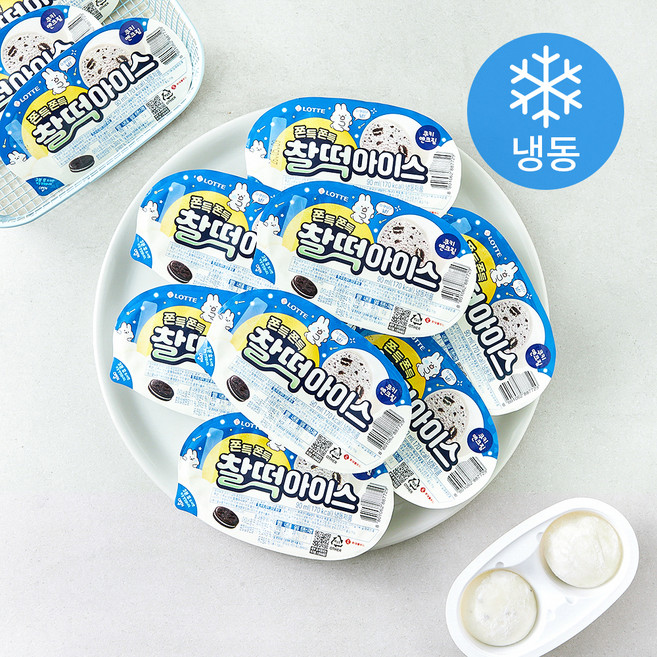 찰떡아이스 쿠키 앤 크림 (냉동), 90ml, 24개입, 1박스