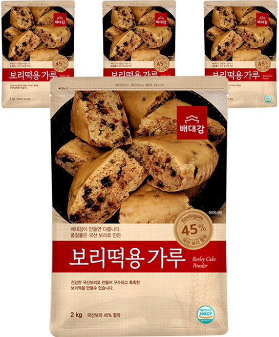 배대감 보리떡용 가루, 4개, 2kg