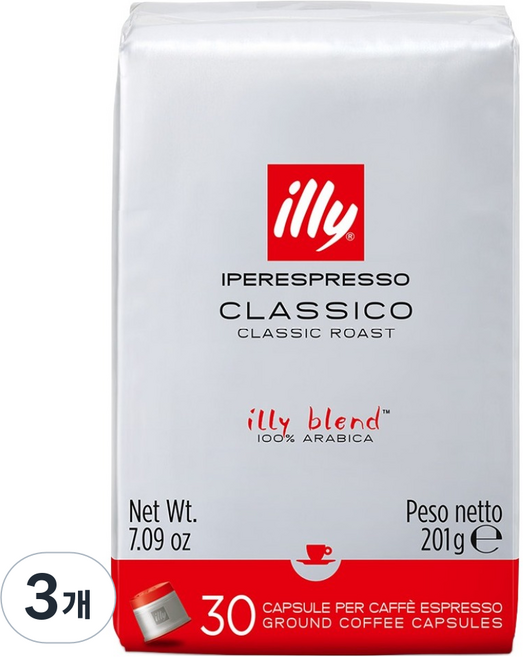 일리 미디움 클라시코 캡슐커피, 6.7g, 30개입, 3개