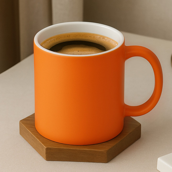 라이프란스 베이직 투톤 무광 머그컵 360ml, 오렌지, 1개