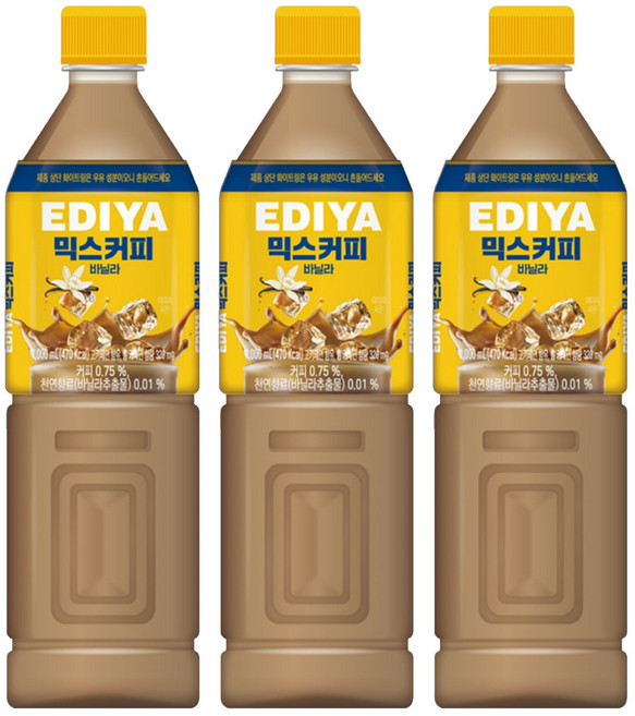 EDIYA COFFEE 香草三合一咖啡, 3個, 1L