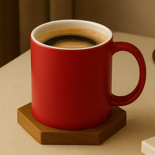 라이프란스 베이직 투톤 무광 머그컵 360ml, 레드, 1개