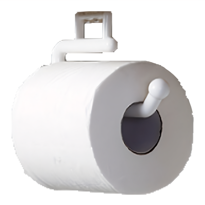 免打孔多功能捲筒紙架4入組 無痕短款 15cm內捲筒適用, 白色, 1組