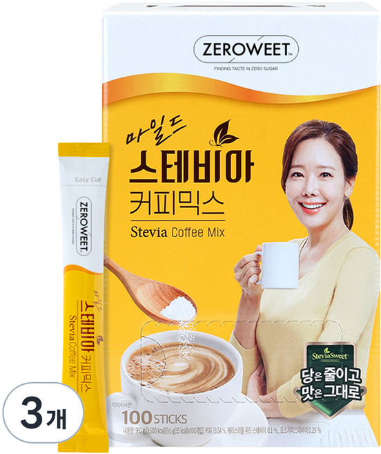 스테비아스위트 마일드 커피믹스, 9.6g, 100개입, 3개