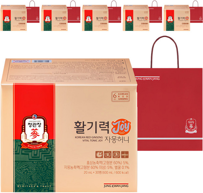 정관장 정품 활기력 JOY+쇼핑백, 20ml, 180개