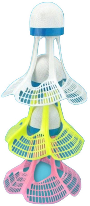 마샤투 바람 저항 스피드 배드민턴 셔틀콕, 화이트 + 옐로우 + 핑크, 3개입, 1세트