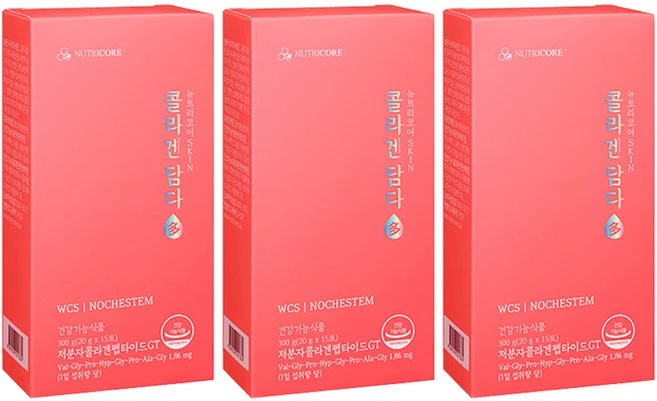 뉴트리코어 WCS NOCHESTEM 콜라겐담다 GT 15p, 300g, 3개 - 쿠팡