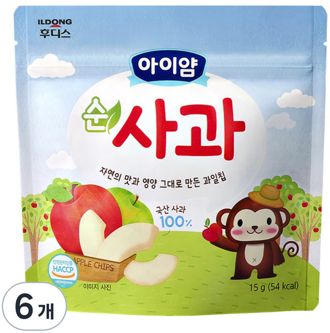 아이얌 순사과 동결건조 과일칩, 15g, 6개