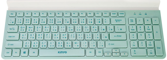 Kinyo 藍芽無線雙模鍵盤, GKB-362, 綠色, 機械軸