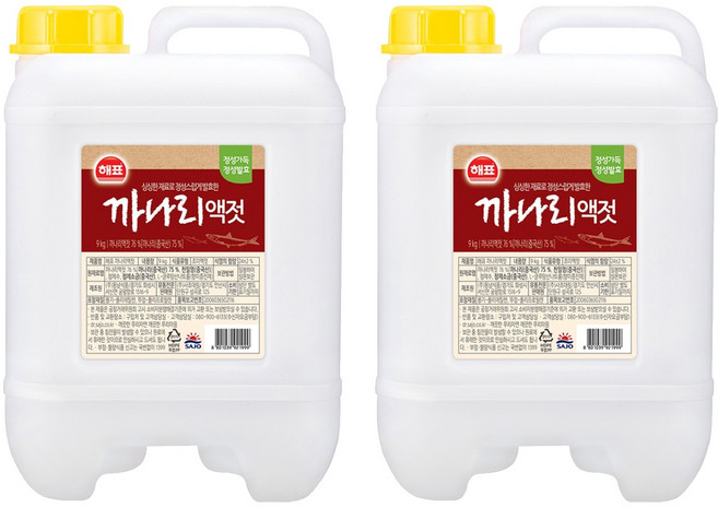 사조해표 까나리 액젓, 9kg, 2개