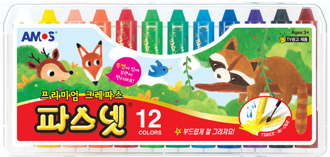 아모스 파스넷 크레파스, 12색, 1개