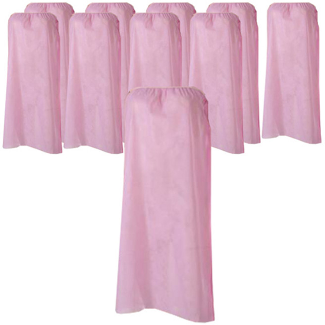 인아름 일회용 부직포 바스 가운 62 x 78 cm, 핑크, 10개