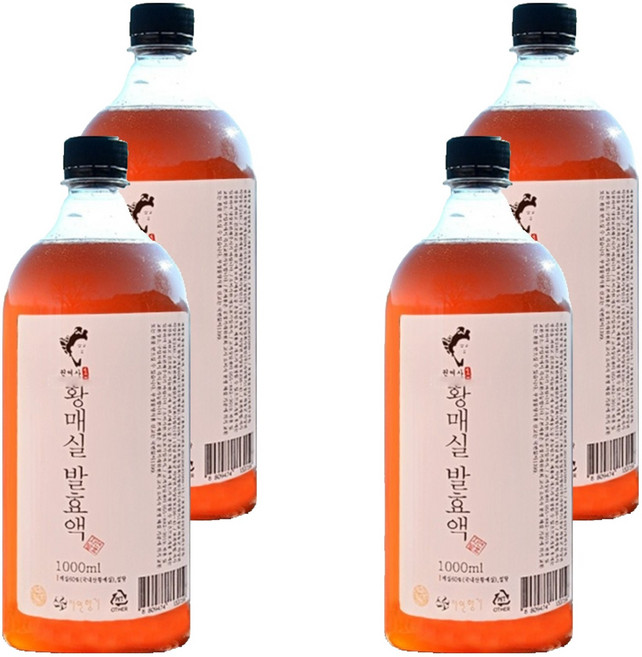 하동권여사 황매실 발효액, 1L, 4개