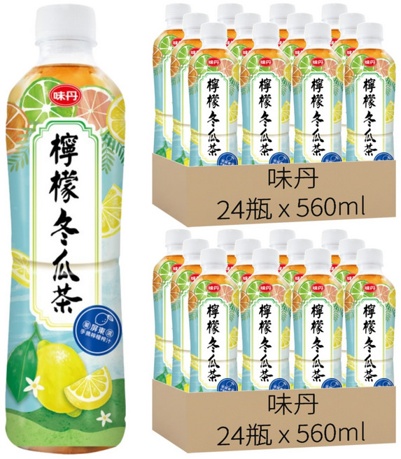 味丹 檸檬冬瓜茶, 560ml, 48瓶