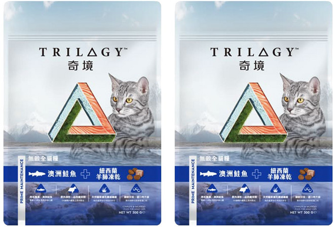 TRILAGY 奇境 無穀全貓糧，澳洲鮭魚與紐西蘭羊肺凍乾配方, 300g, 2包, 澳洲鮭魚 + 紐西蘭羊肺凍乾