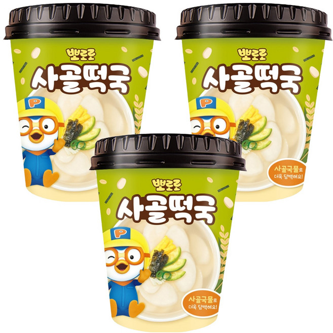 어니스트에프엔비 뽀로로 사골떡국, 3개, 90g