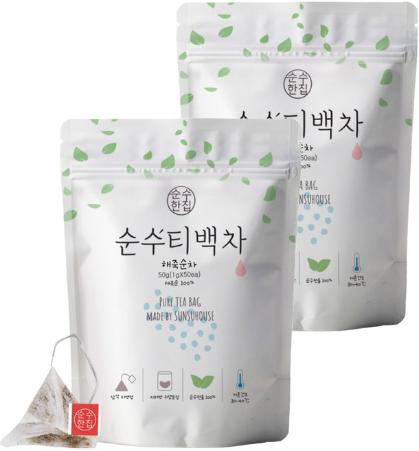 순수한집 해죽순차 삼각티백, 1g, 50개입, 2개