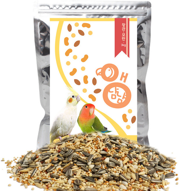 앵냠냠 왕관 모란 앵무새 먹이, 3kg, 1개