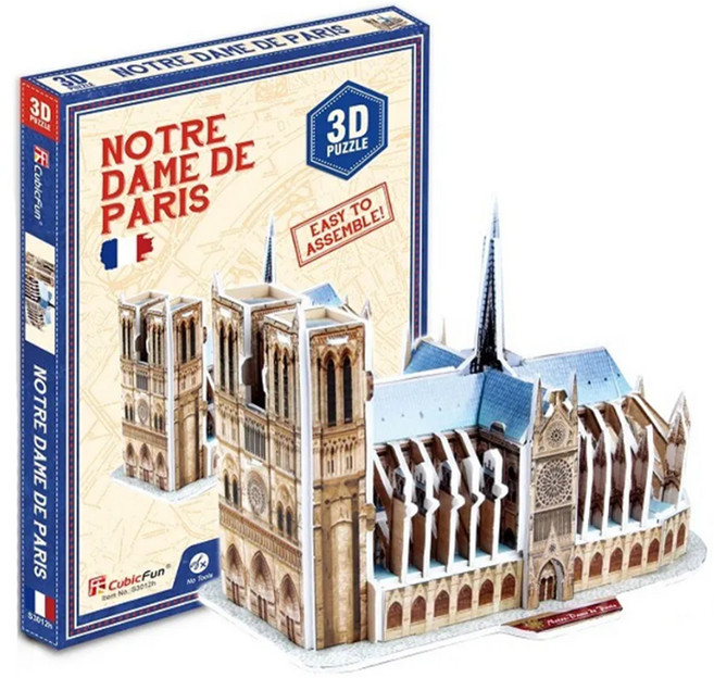 CubicFun 3D立體拼圖 巴黎聖母院 99 3歲以上, 1盒
