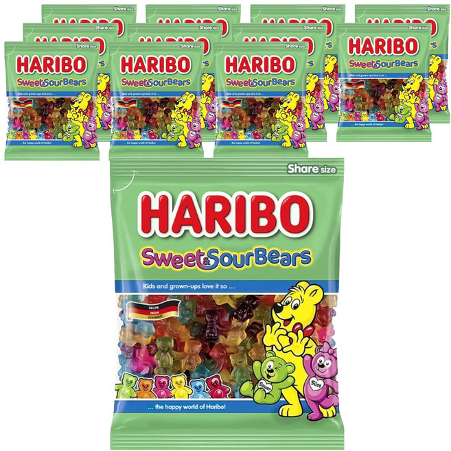 Haribo 糖醋熊果凍, 175g, 12個