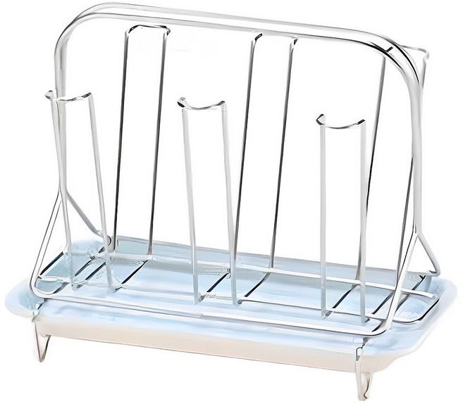 不銹鋼6入杯架附滴水盤, 1個