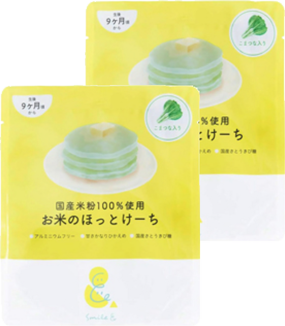 Smile& SOOOOOS. 寶寶鬆餅粉, 小松菜風味, 100g, 2包