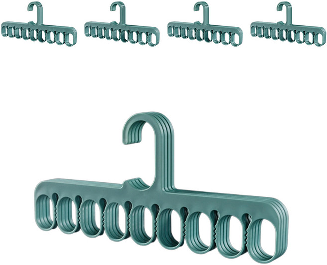 메이크마인 논슬립 3IN1 옷걸이 양말 집게걸이, 그린, 5개