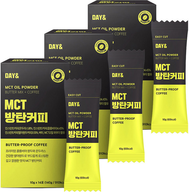 데이앤 MCT오일 방탄커피, 10g, 14개입, 3개