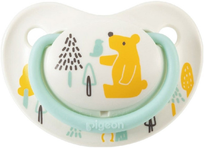 pigeon 貝親 繽紛系列 安撫奶嘴, S(0~3個月), 森林小熊, 1個