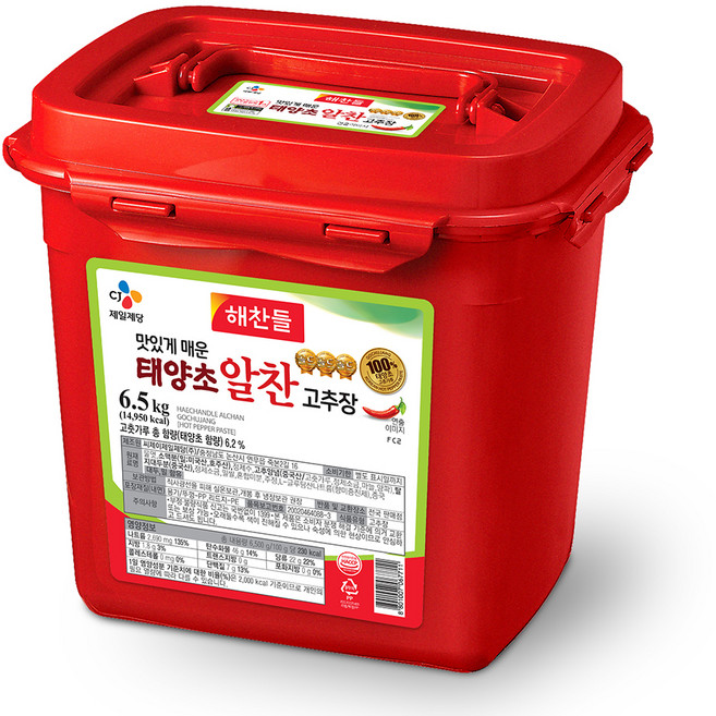 해찬들 태양초알찬고추장, 6.5kg, 1개