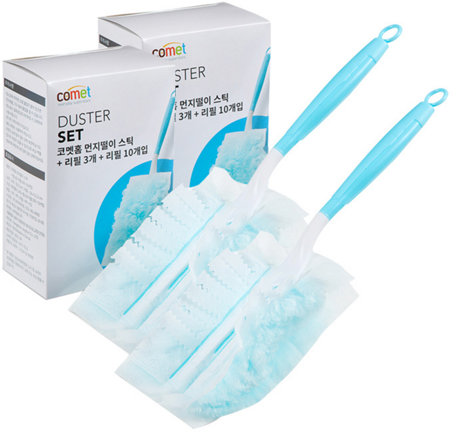 comet 除塵棒補充套組 除塵棒*2+除塵布*26, 1組, 藍色