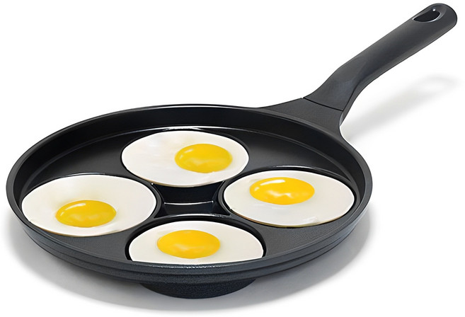 키친아트 인덕션 하우스쿡 4구 멀티 에그팬, 26cm, 1개