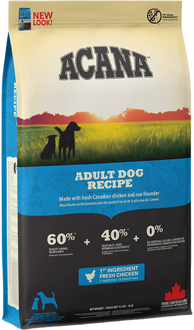 ACANA 愛肯拿 成犬 無穀配方乾飼料, 放養雞肉 + 新鮮蔬果, 11400g, 1袋