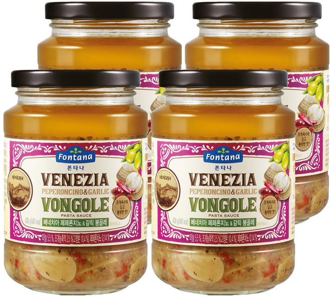 폰타나 베네치아 페페론치노 앤 갈릭 봉골레 파스타소스, 430g, 4개