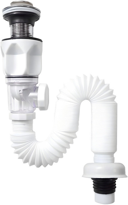 백지생활 세면대 냄새제거 멀티 트랩 팝업 일체형, 화이트