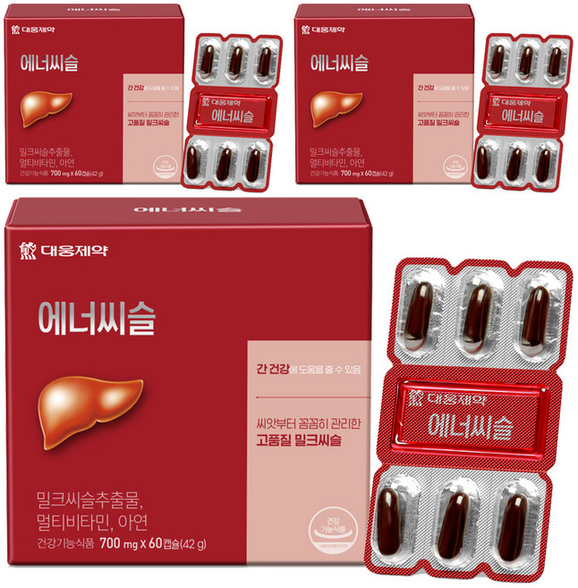 에너씨슬 밀크시슬, 60정, 3개