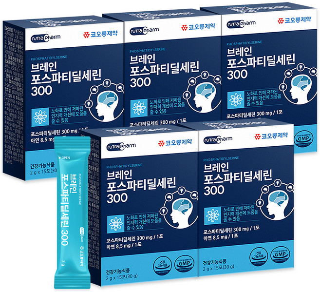 코오롱제약 브레인 포스파티딜세린 300 15p, 5개, 30g