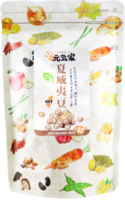 元氣家 烘焙原味夏威夷豆, 200g, 1包
