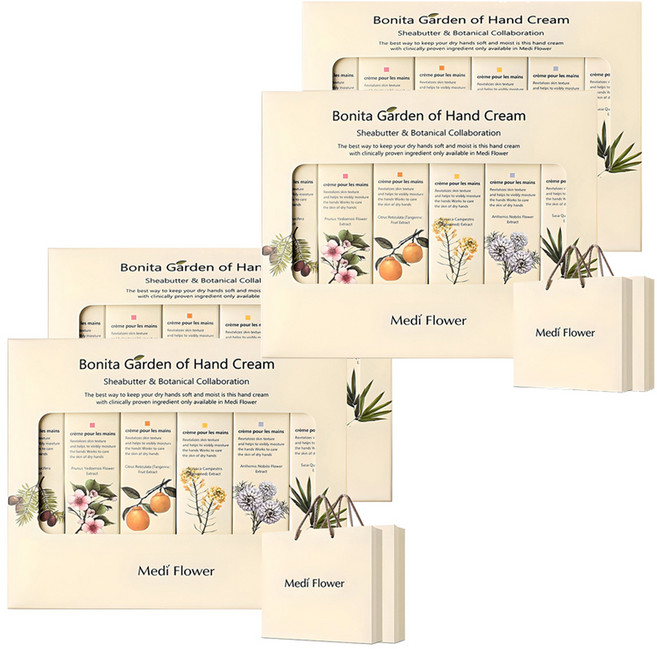메디플라워 보니타 가든 핸드크림 6종세트 + 쇼핑백, 4세트