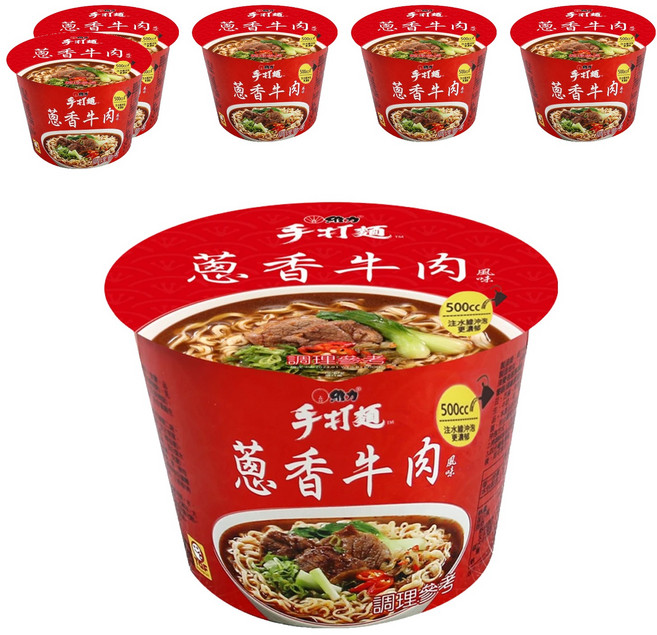 維力 手打麵 蔥香牛肉風味, 6入