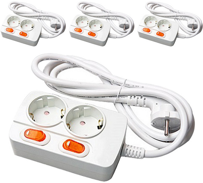 메이프 개별 스위치형 멀티탭 2구, 4.5m, 랜덤 발송, 4개