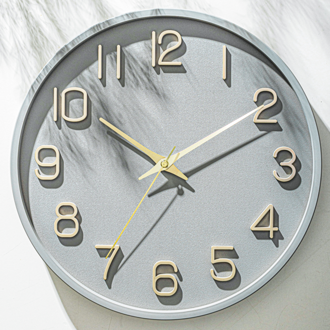 메르헨몬드 국산 트윙클 인테리어 무소음 벽시계 30cm, 그레이