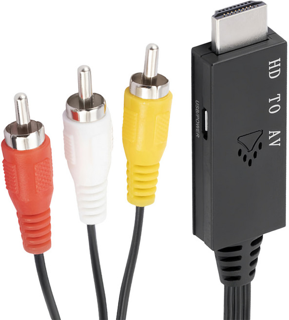 Bravo-U HDMI公接口轉AV端子RCA 高畫質1080P電視影音傳輸線 1m, 單一商品, 1條