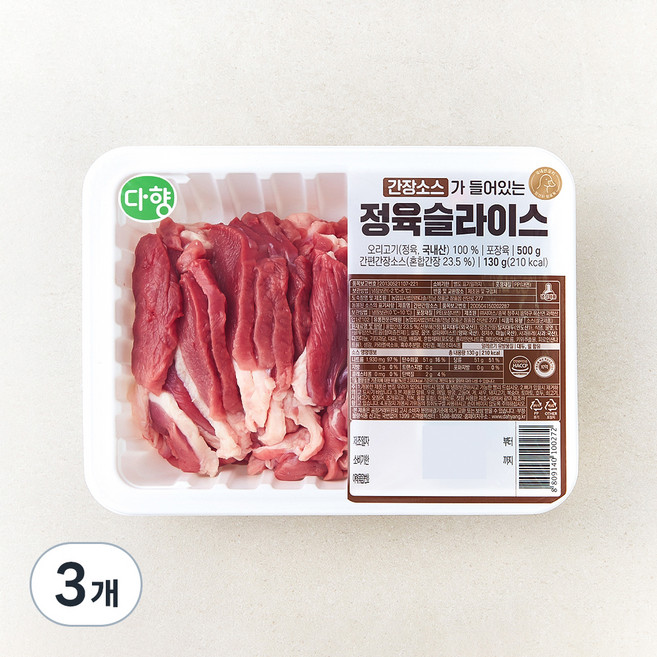 다향오리 오리로스 구이용(간장소스) (냉장), 500g, 3개