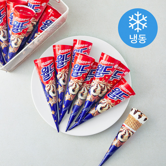 롯데웰푸드 월드콘 바닐라 아이스크림 (냉동), 160ml, 1개입, 24개