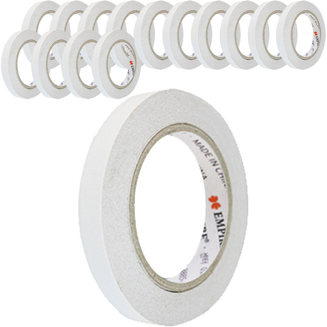 엠파이어 고점착 양면테이프 15mm x 30m, 화이트 반투명, 15개입