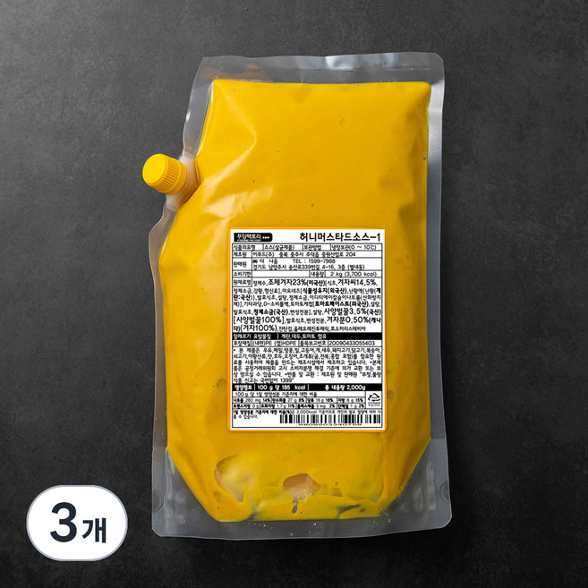 푸딩팩토리 허니 머스타드 소스, 2kg, 3개
