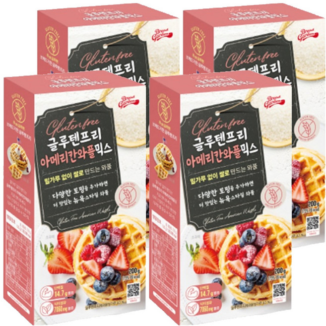 브레드가든 글루텐프리 아메리칸와플 믹스, 200g, 4개