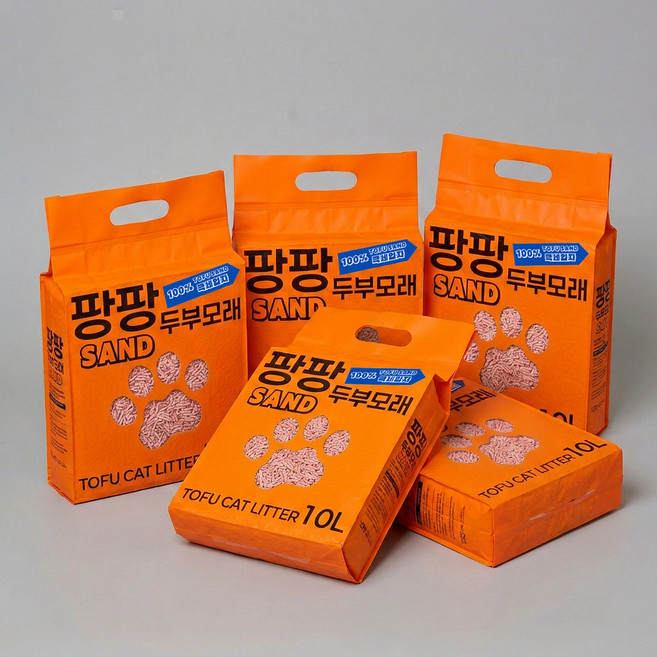 팡팡샌드 가는 입자 고양이 두부 모래 1.5mm, 10L, 5개, 플라워