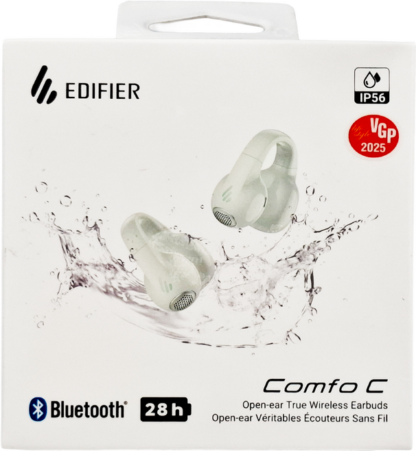 EDIFIER Comfo C Wireless 耳夾式 無線耳機 AI Noise Cancelling 12mm Dynamic Driver Multipoint Connection IP56 Bluetooth 5.4 28H Playtime 冰川綠 EDF200161